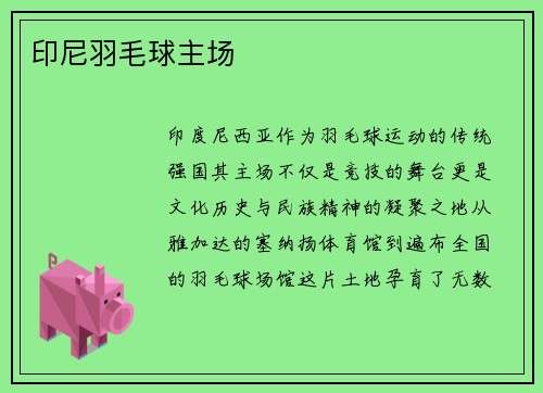 印尼羽毛球主场